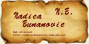 Nadica Bunanović vizit kartica